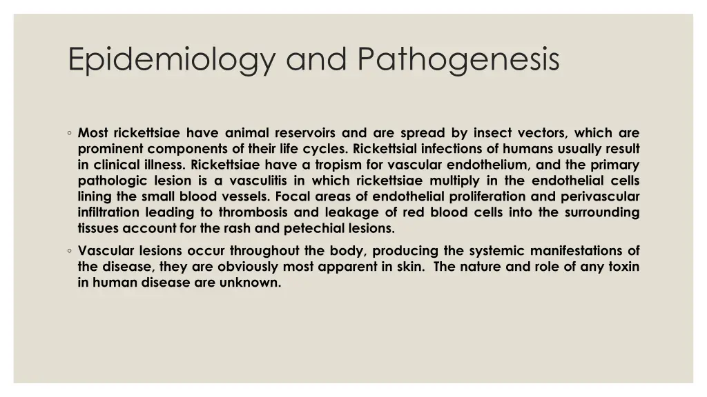 epidemiology and pathogenesis