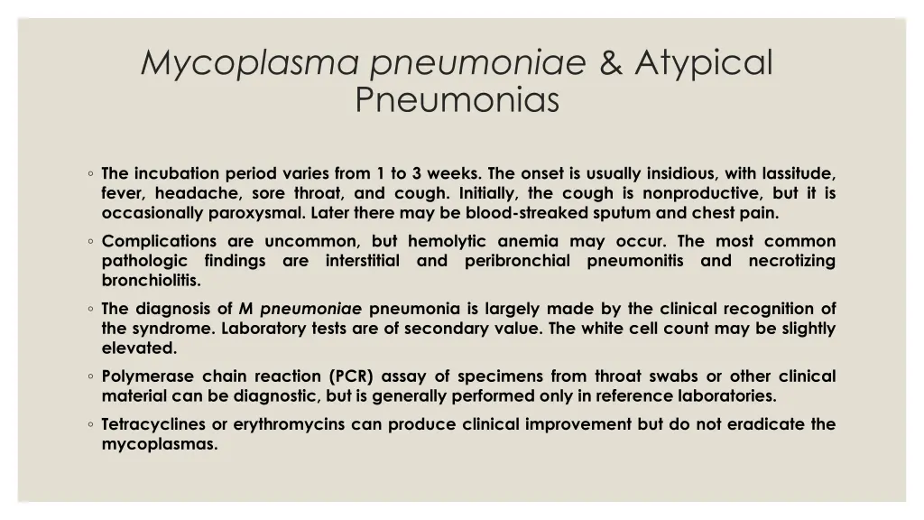 mycoplasma pneumoniae atypical pneumonias 1