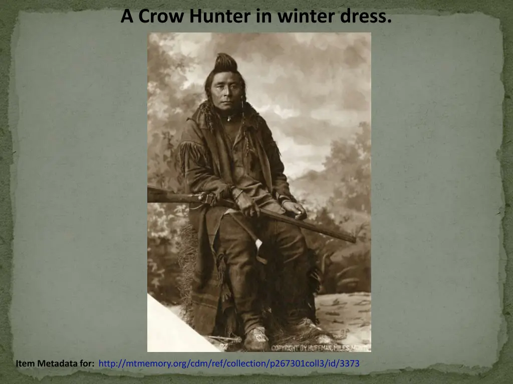 a crow hunter in winter dress