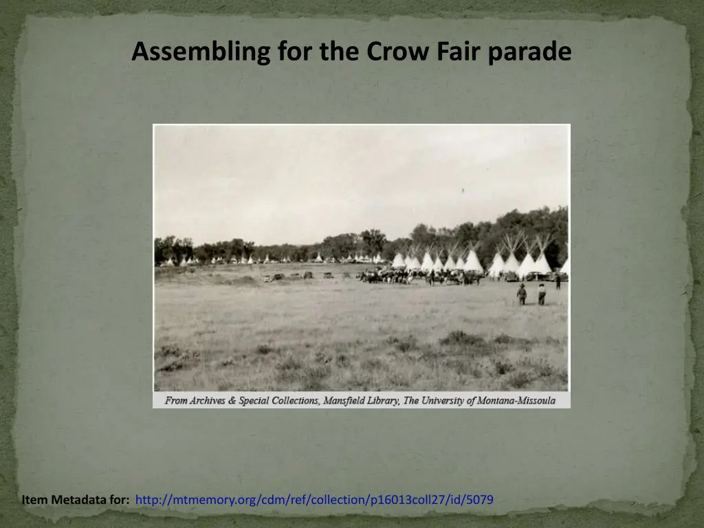 assembling for the crow fair parade