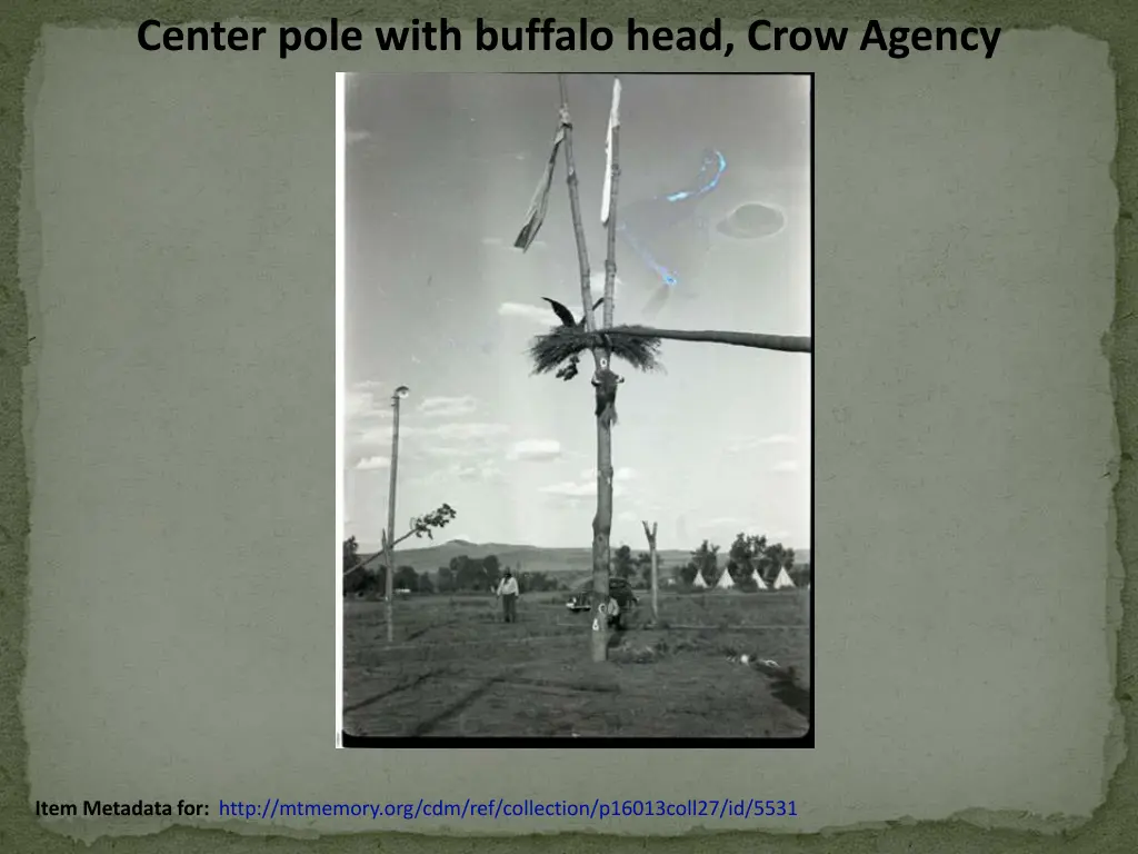 center pole with buffalo head crow agency