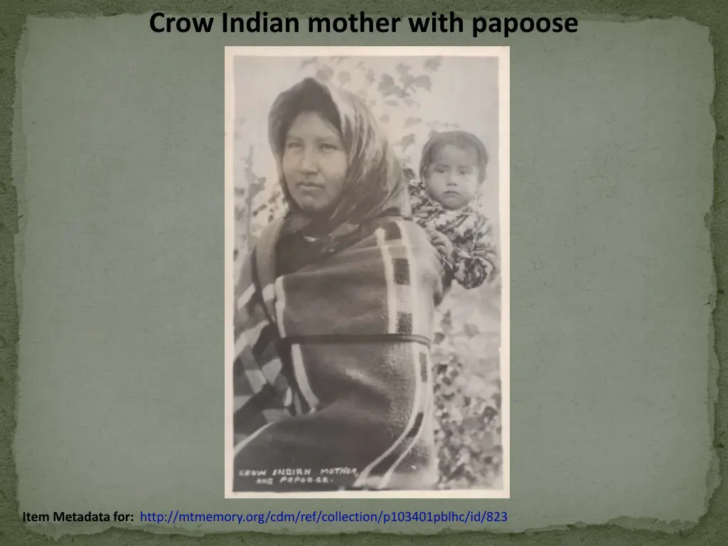 crow indian mother with papoose