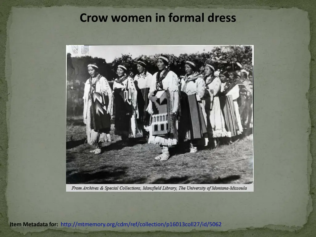 crow women in formal dress