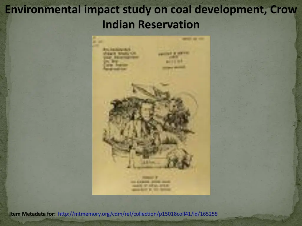 environmental impact study on coal development