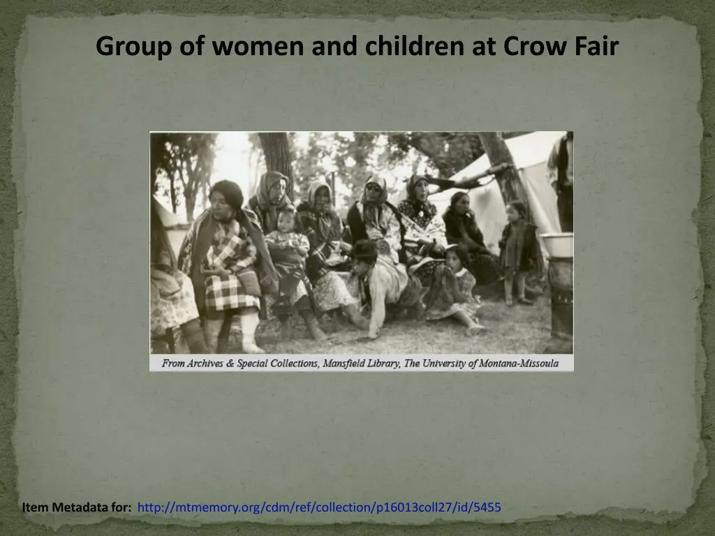 group of women and children at crow fair