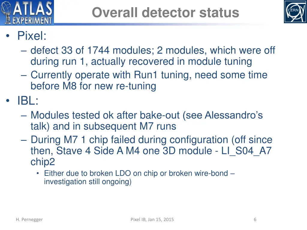 overall detector status