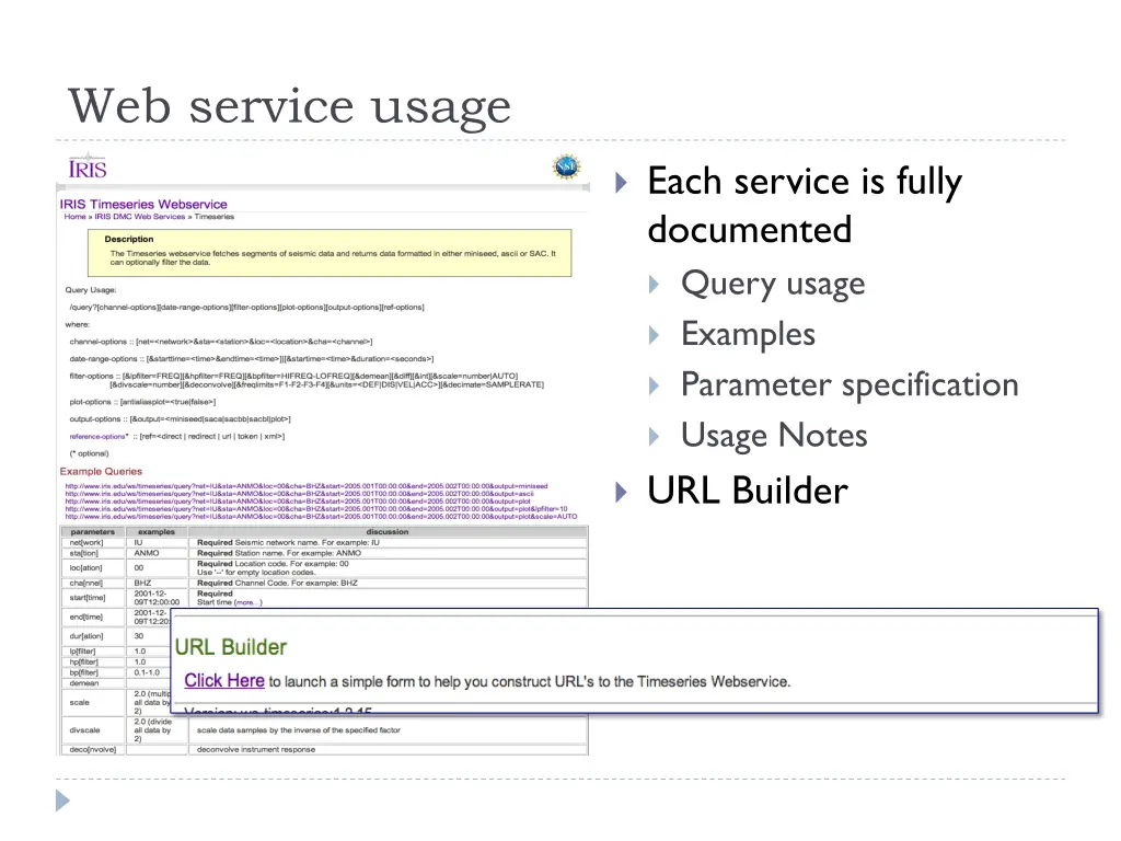 web service usage