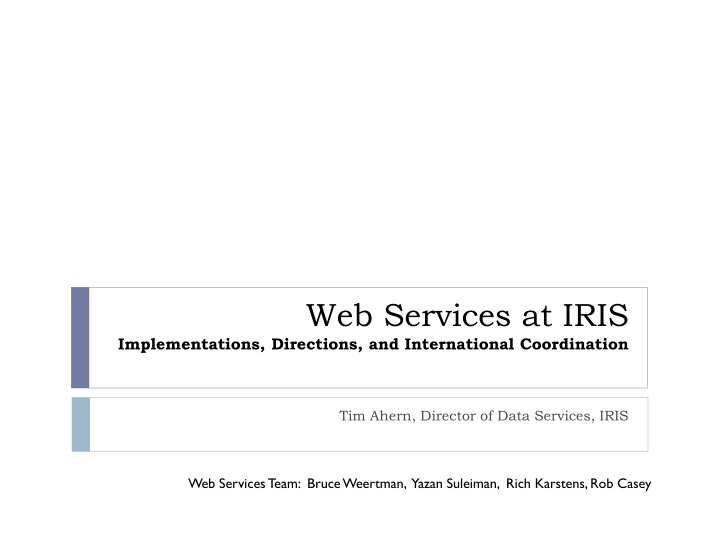 web services at iris