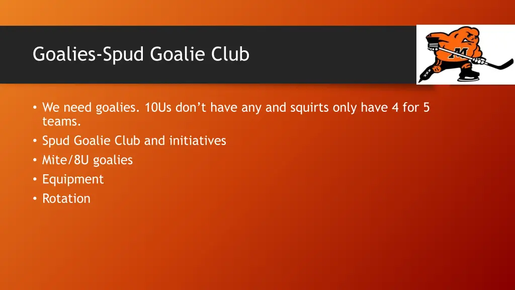 goalies spud goalie club