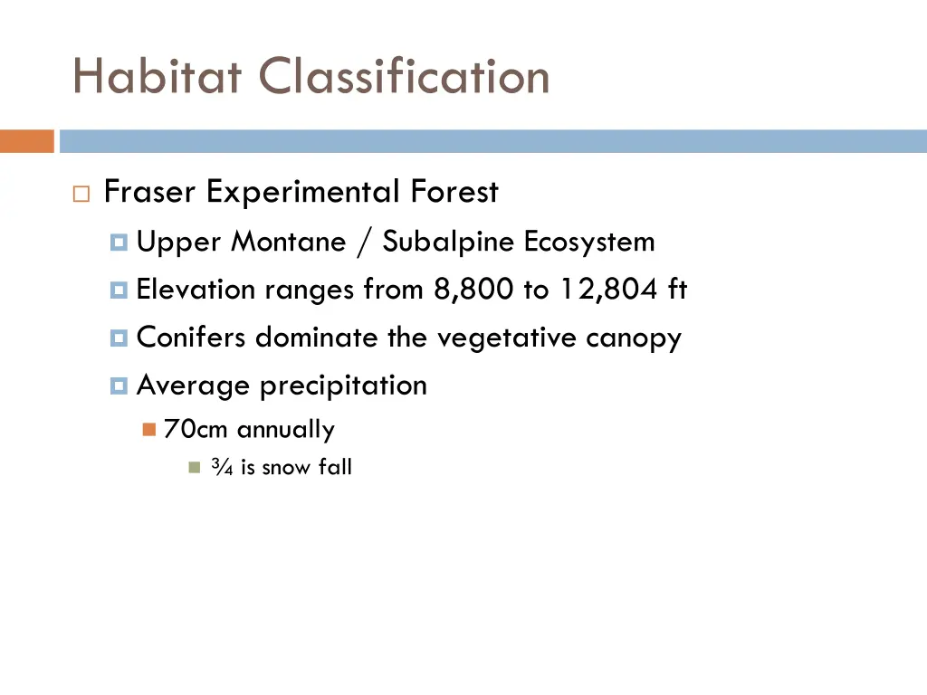 habitat classification