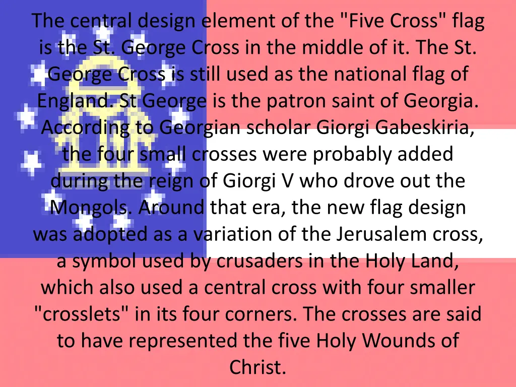 the central design element of the five cross flag