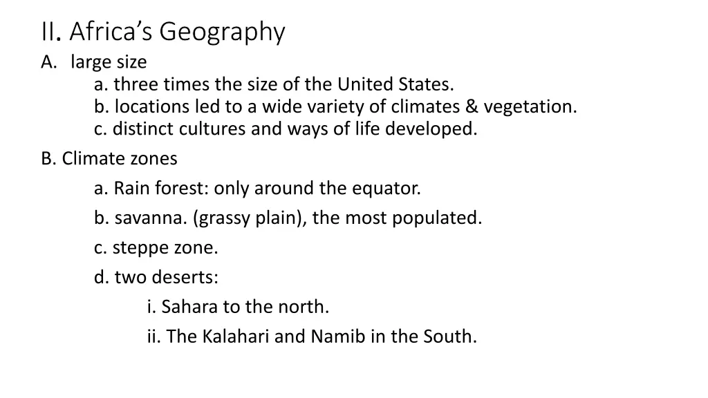 ii africa s geography africa s geography a large