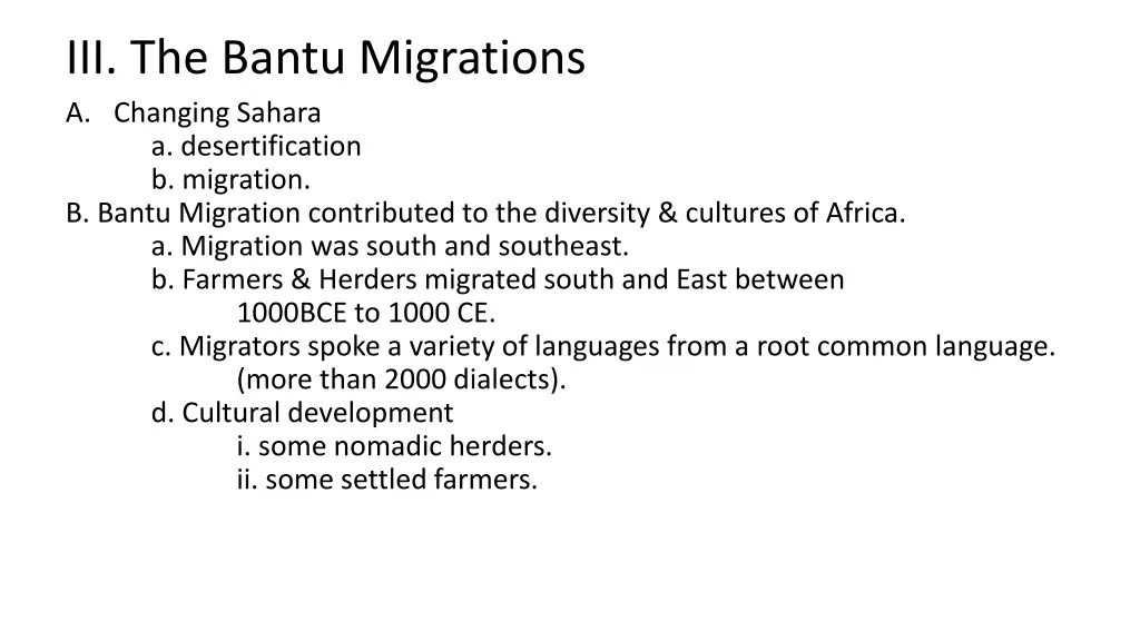 iii the bantu migrations a changing sahara