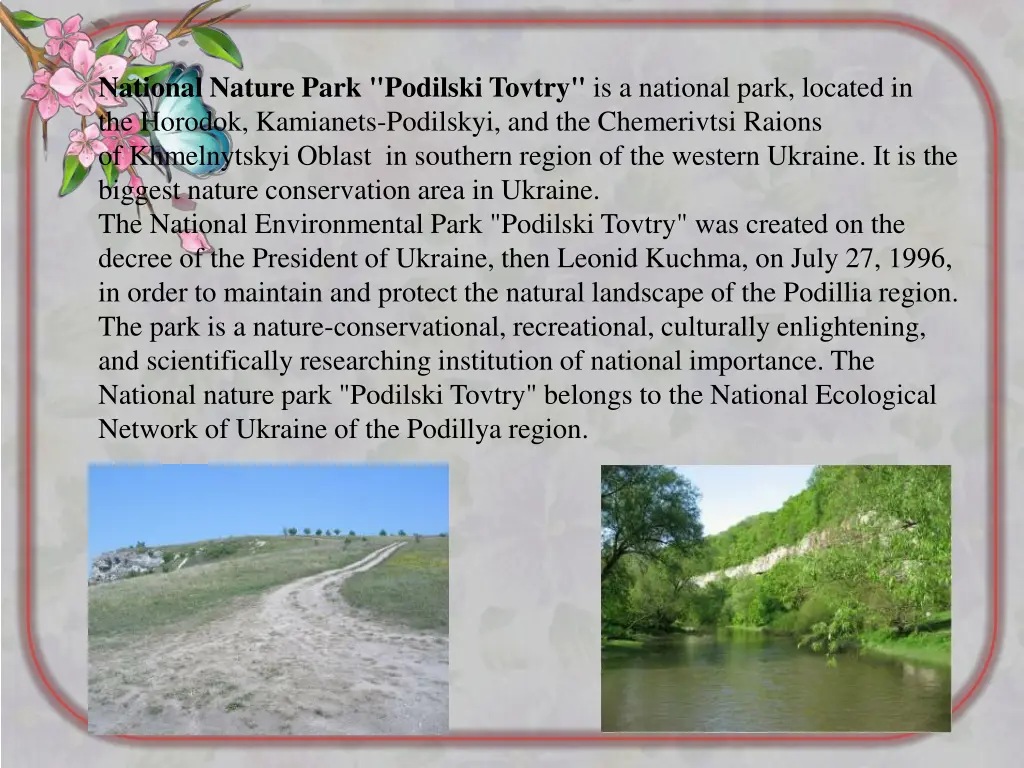 national nature park podilski tovtry