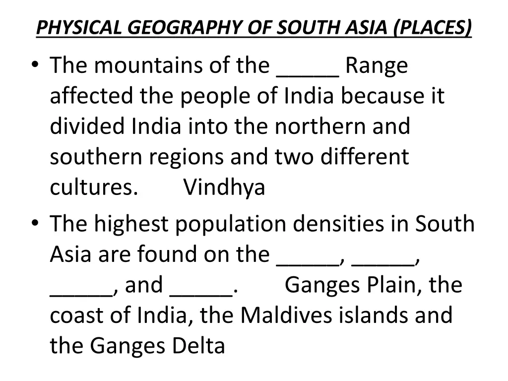 physical geography of south asia places