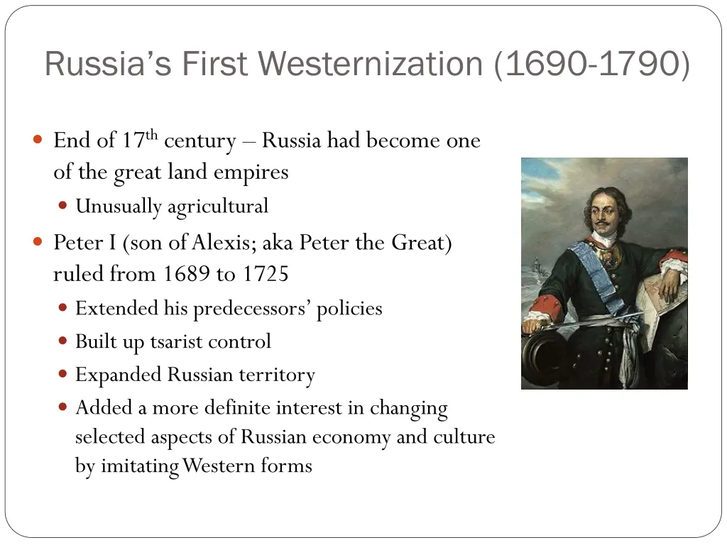 russia s first westernization 1690 1790