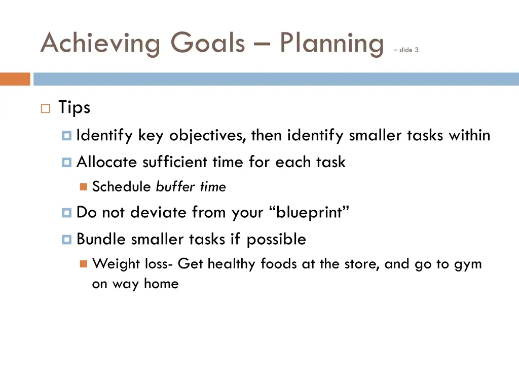 achieving goals planning slide 3