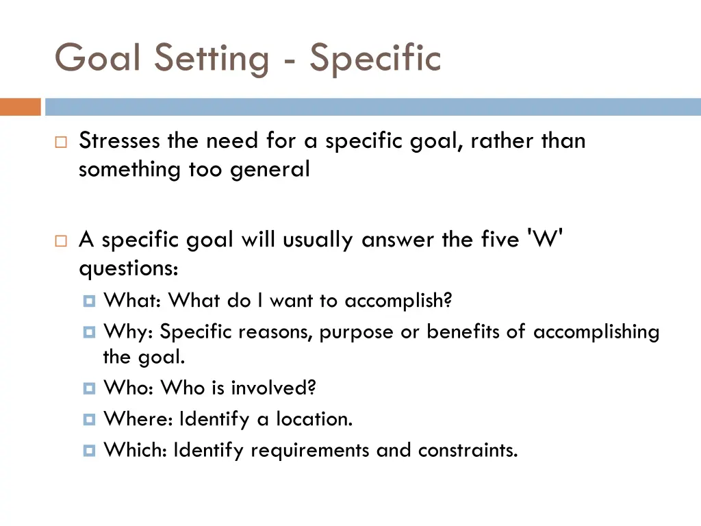 goal setting specific