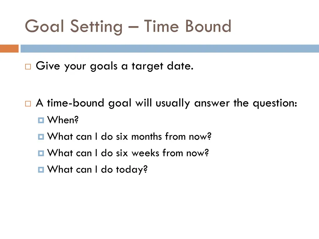 goal setting time bound