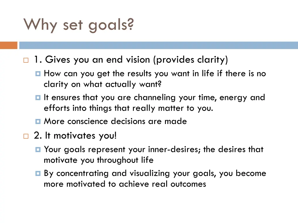 why set goals