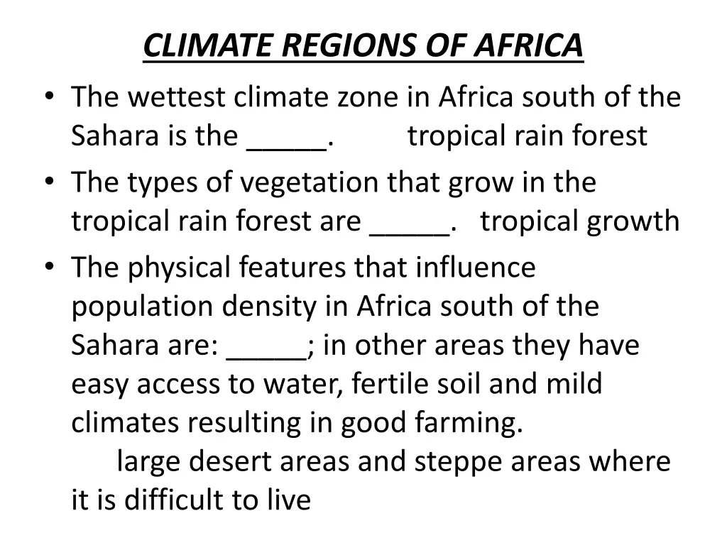 climate regions of africa the wettest climate