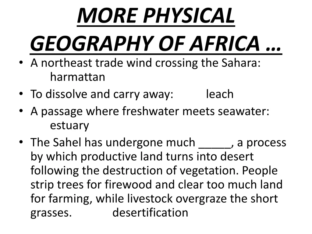 more physical geography of africa a northeast