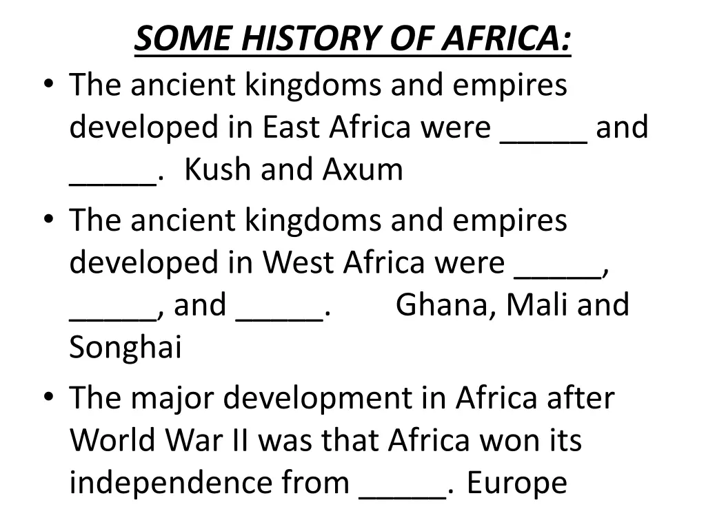 some history of africa the ancient kingdoms