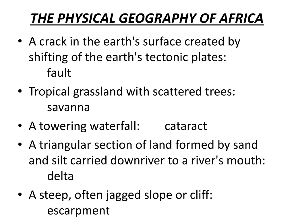 the physical geography of africa