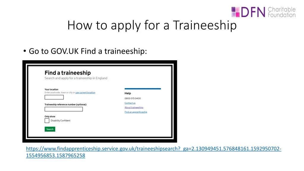 how to apply for a traineeship