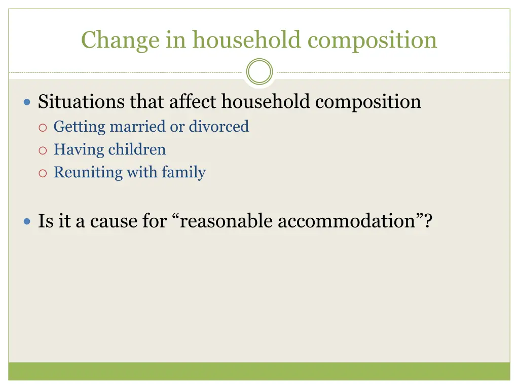 change in household composition