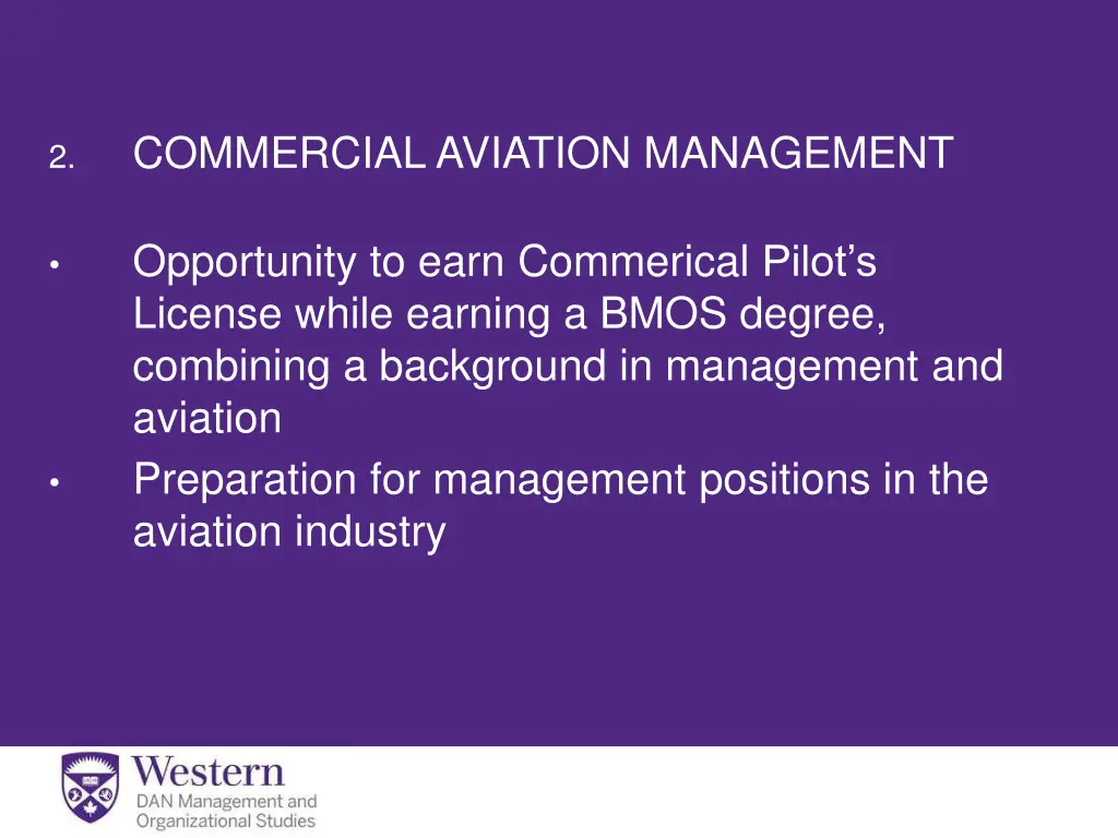 commercial aviation management