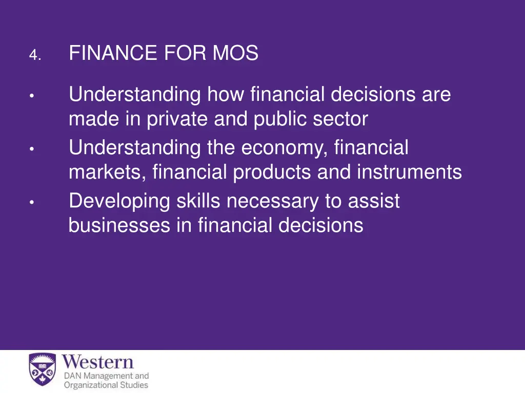 finance for mos