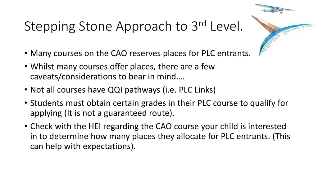 stepping stone approach to 3 rd level