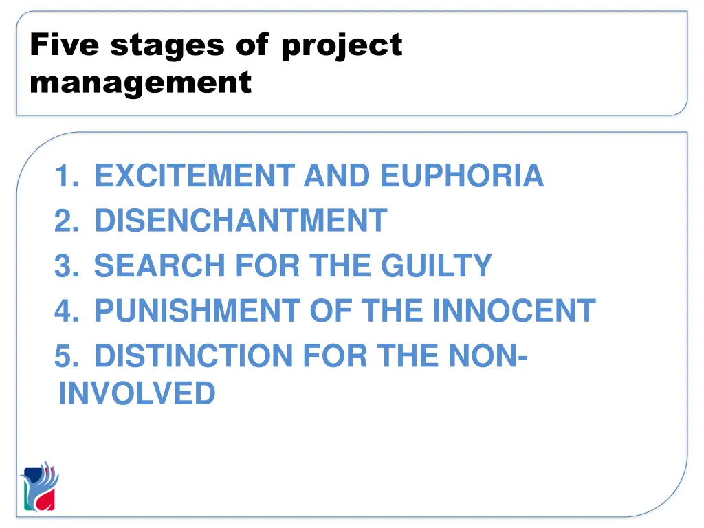 five stages of project management