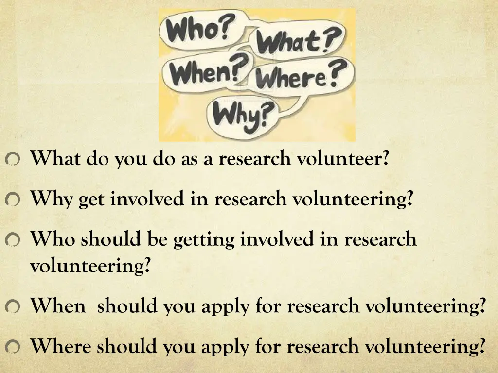 what do you do as a research volunteer