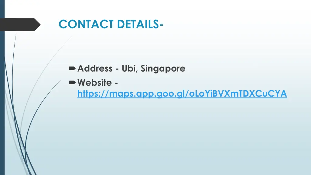 contact details