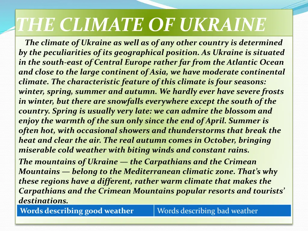 the climate of ukraine the climate of ukraine