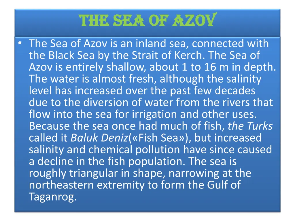 the sea of azov the sea of azov