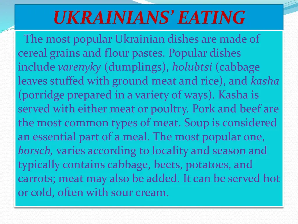 ukrainians eating traditions the most popular