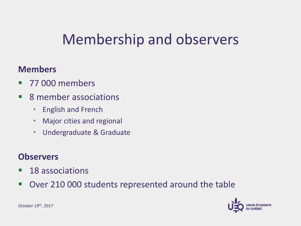 membership and observers