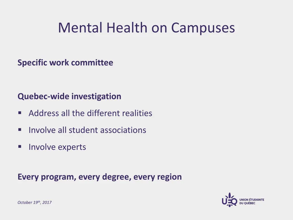 mental health on campuses