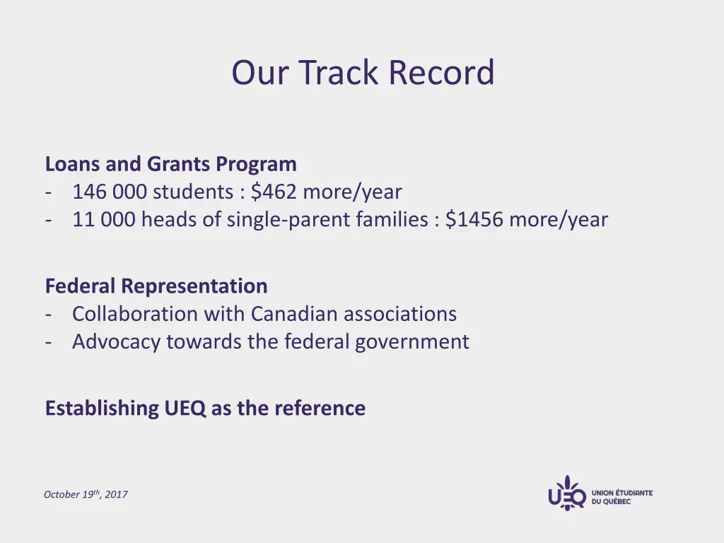 our track record