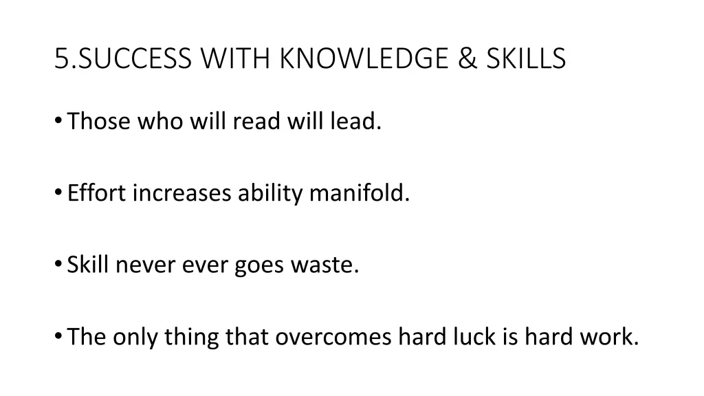 5 success with knowledge skills