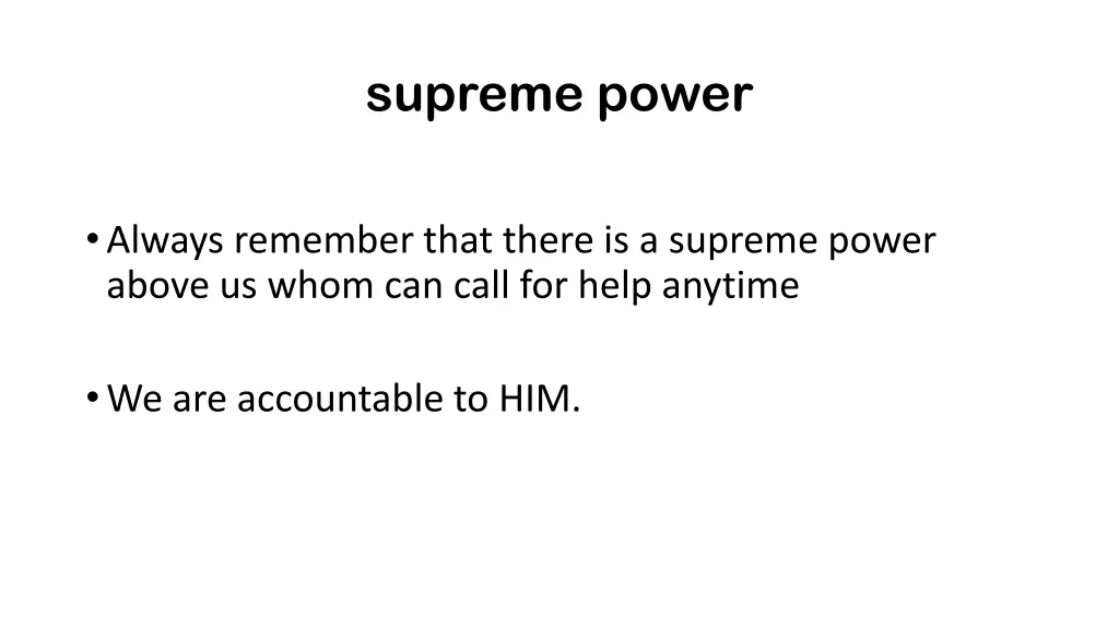 supreme power