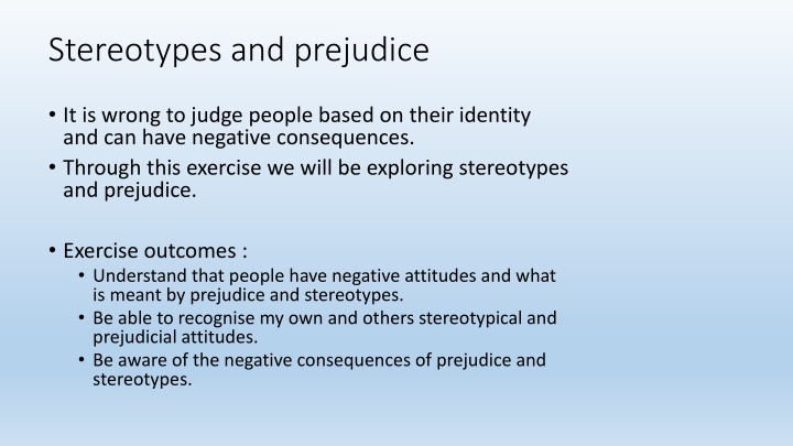 stereotypes and prejudice