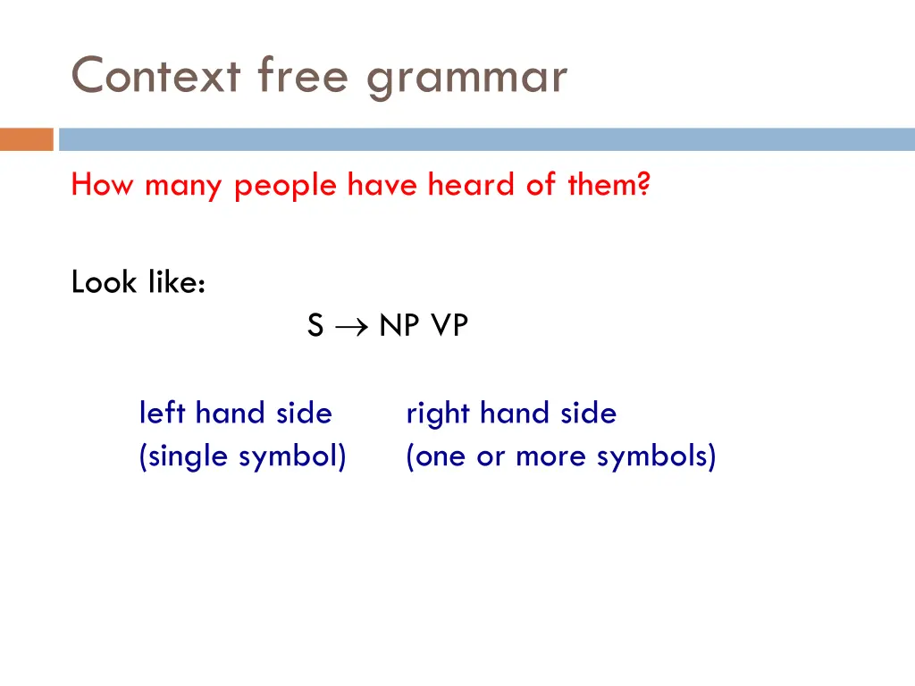 context free grammar