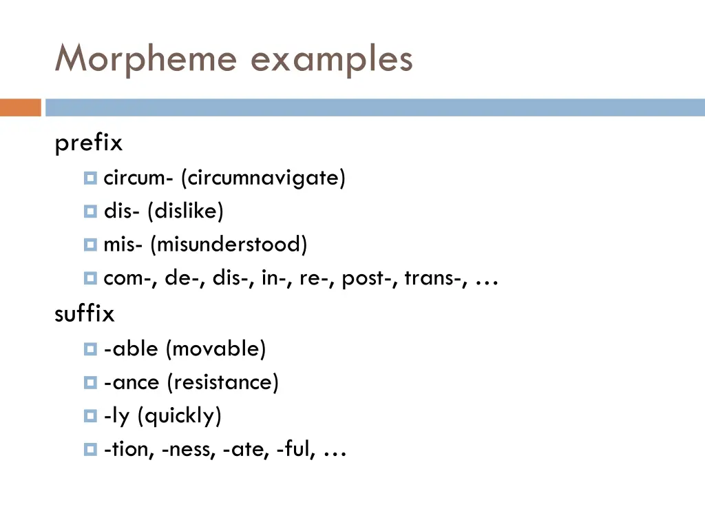 morpheme examples