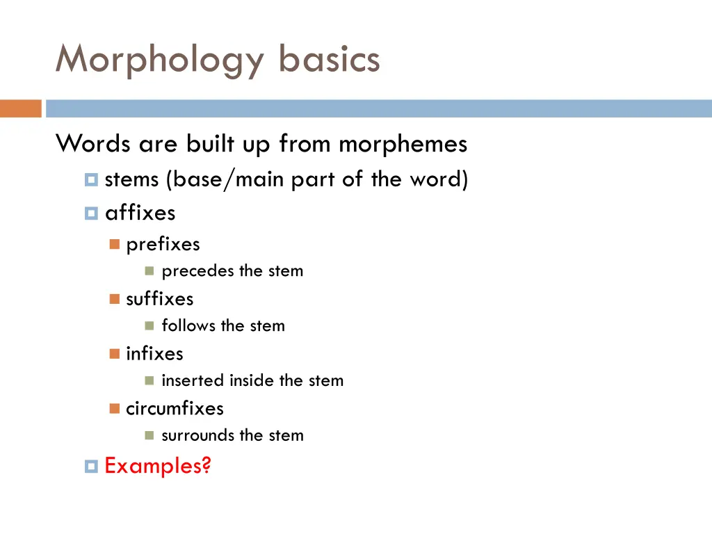 morphology basics