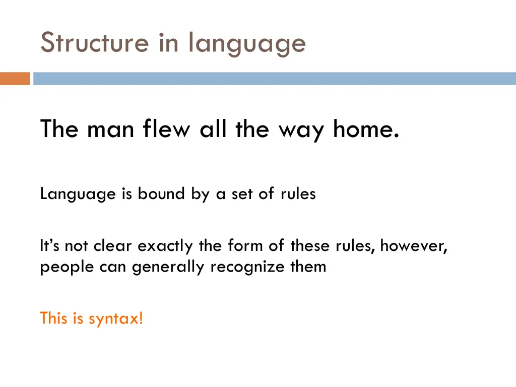 structure in language 2