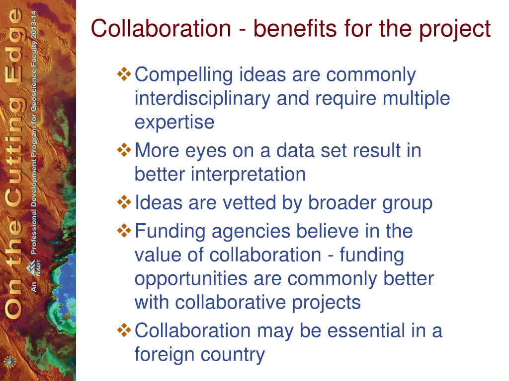 collaboration benefits for the project